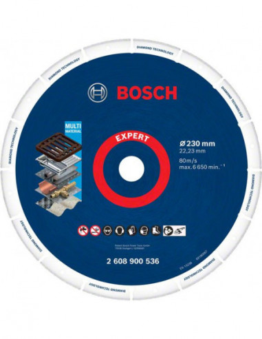 BOSCH EXPERT 2608900536 Disco de corte EXPERT Diamond Metal Wheel de gran tamaño de 230 x 22,23 mm