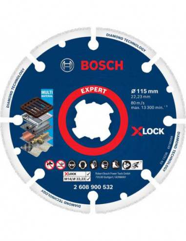 BOSCH EXPERT 2608900532 Disco de corte EXPERT Diamond Metal Wheel X-LOCK de 115 x 22,23 mm