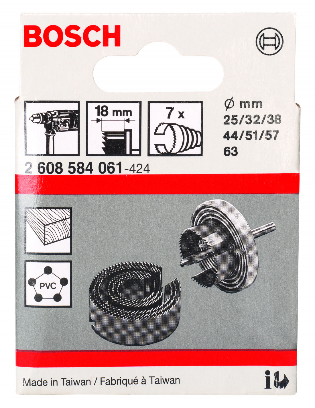 Bosch - 2609256D06 - corona para madera, 60 mm, vástago hexagonal,  Adaptador con broca de centrado,  - Tienda online de  herramientas eléctricas