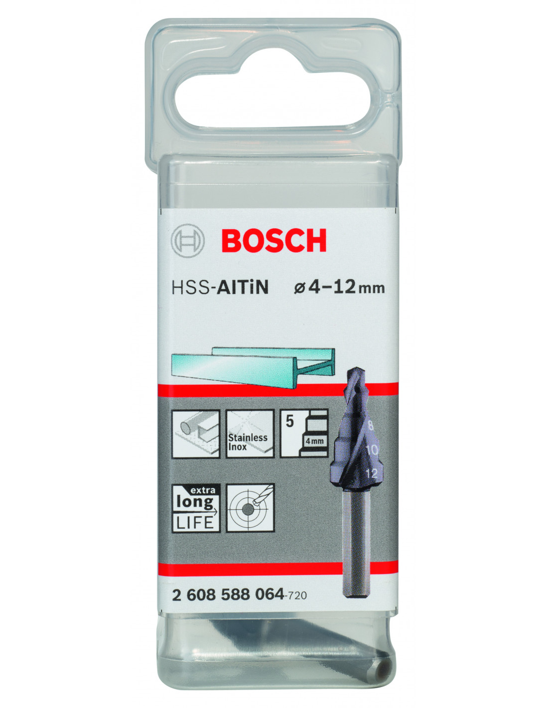 Broca escalonada de HSS, vástago con 3 planos - Bosch Professional