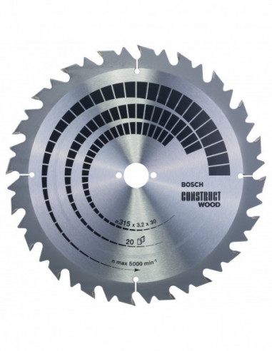 Comprar Disco de sierra circular "Construct Wood" para sierras de mesa. Ref: 2608640701