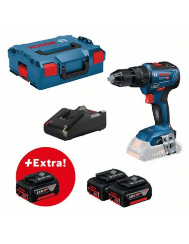 Juego de herramientas: BOSCH GSB 18V-55 + 3 GBA 18V 5.0Ah + cargador GAL 18V-40