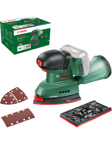 Multilijadora a batería UniversalSander 18V-10 (Sin batería ni cargador, en caja de cartón)